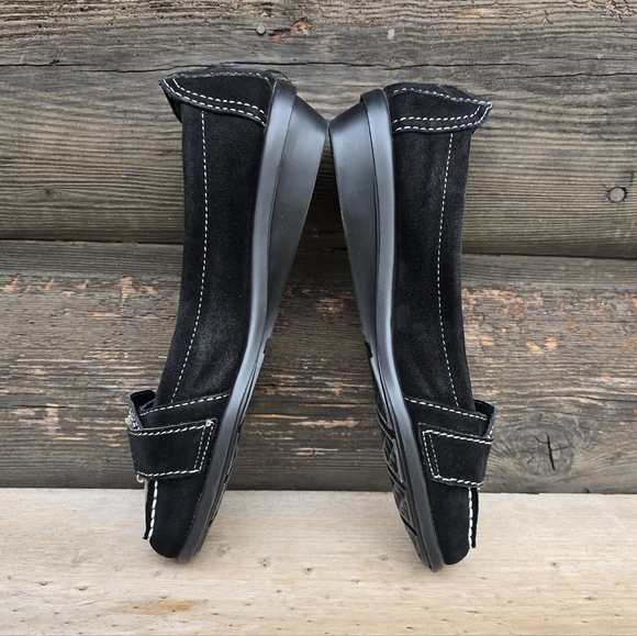 AEROSOLES NEW!! Black Suede, Sqaure Toe, Comfort, Wedge Loafer WMS 6M - Picture 13 of 16